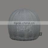 CHARACTER GREY EMBROIDERY BEANIE HATS WHOLESALE WITH WOVEN LABEL thumbnail-3