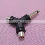 Y Audio System Black 6.5 Male to RCA Female Connector Adapter