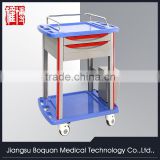 multi-function two drawers plastic-steel columns ABS medicine trolley
