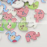 Cute Printed Elephant Wooden Crafting Buttons for Baby Sweaters(X-BUTT-N001-04)