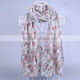 Flower Pattern Viscose Pashmina Shawl Scarf Voile Scarves 180*90 Pashmina Muslim Hijab thumbnail-3