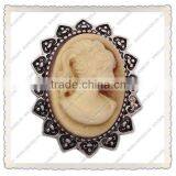 LJ0116 Fashion Metal Click Button With Resin Cabochon