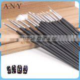 ANY Cheap Black Wood Handle 15 Nail brush For Nali Beauty Care