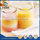 100ml Mini Glass Bottles Pudding Glass Bottles With Plastic Caps
