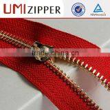 Red Zipper Cotton Tape With Double Sliders Brass Zipper for Sofa thumbnail-3