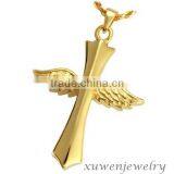 Gold Plated Cross Stainless Steel Jewelry Put Ashes