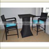 2 positions Black rattan bar chair and table (B720)