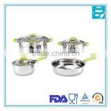7Pcs Stainless Steel Silicone Camping Cookware