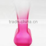 pink chinese antique frosted glass vase for home decoration