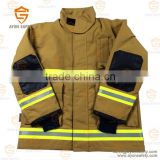 PBI yellow Flame retardant fire fighter clothing with3m reflective stripe Aramid material EN 469 standard-Ayonsafety