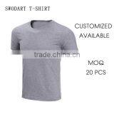 2016 customized design grey color sports shirt wholesale t-shirts low MOQ t shirts sports shirt fashion style t-shirt