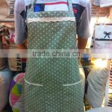 customised 100% cotton linen jute apron with adjustable button neck