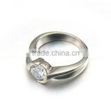 Wholesale High Quality Stainless Steel Women Silver Jewelry Shiny Diamond Ring Design thumbnail-2