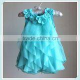 Wholesale Blue Baby Romper Soft Chiffon Baby Romper Dress With Flower New Born Baby Clothes thumbnail-1