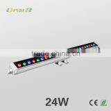 Outdoor recessed linear led wall washer with color-changing
