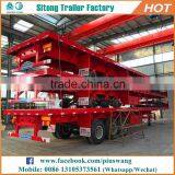 High Quality Customized Container Semi-trailer 20ft 40ft Double Axle Flatbed Trailer thumbnail-6