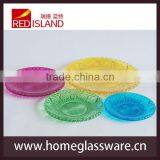 Vintage Green Glass Round Serving Plate Dish thumbnail-1