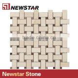 Weave Shape Cream Marfil & Dark Emperador Marble Mosaic Manufactures thumbnail-1