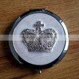 Decorative Pocket Makeup Mirror With Jewelled Metal Crown thumbnail-1