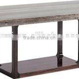 Luxury Austere Natural Marble Top Wooden Base Console Table thumbnail-2