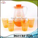 NBRSC Set of 5 Pcs Plastic ps Cold Water Jug Spiral Drinking Water Kettle Tea Pot Water Jug With Cups thumbnail-5