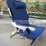 Navy Blue Aluminum Folding Backpack Chair With Plastic Armrest thumbnail-3