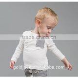 Wholesale Soft Cotton 0-2years Infant Toddler Shirts Long Sleeve White T-shirt thumbnail-1