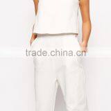 2015 Fashionable Hot Sale OEM Customized Bandeau Split Back Cropped Jumpsuit thumbnail-3