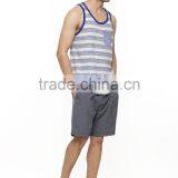 Mens Slub Striped in Bulk Vests With Pocket Wholesale thumbnail-3