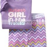 fashion baby girls letter printed pajamas sets kids shor sleeve sleepwear