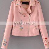 Zm50327b Autumn and Winter New Style Women Clothes Embroidery pu Coats Zipper Jacket Lady Coat thumbnail-2
