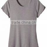 Ladies T-Shirt With Folded Sleeve, 100% Ctn, S/J, 160 Gsm thumbnail-1