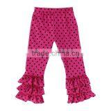 Kids Girls Polka Dot Pants Girls Triple Ruffle Leggings Cotton Full Length Fall Pants thumbnail-4