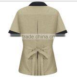 100% Polyester Stylish Cut and Variety of Colors Short Sleeve Housekeeping Uniform Set thumbnail-3