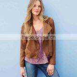 2017 Fashion Lady Short Autumn Women Leather Coat Bomber Jacket With Tassell thumbnail-1