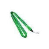 Silk Screen Cell Phone Neck Lanyard , Green Flat Polyester