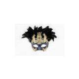 Feather Colombina Masquerade Masks Plastic For Carnival Male thumbnail-1