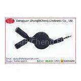 Retractable 3.5mm Male To 2 Dual Female Video Audio AV Cable