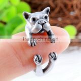 Dog Animal Wrap Rings for Men & Women and Girls Boys Adjustable Rings Fine Jewelry Resizable
