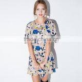 Short Sleeve Floral Printed A-line Dresses for Womens Plus Size Fit and Flare Cloak Dress Womens Summer Going Out Dresses Femme thumbnail-1