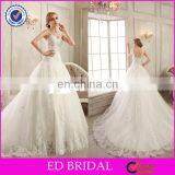 CE95 Attractive Girls Appliqued Lace Tulle Princess With Beading Dress for Civil Wedding thumbnail-1