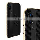 Blade Series Detachable PC Frame and Carbon Fiber TPU Back Cover Case for IPhone X - Gold thumbnail-1