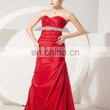 New Arrival Red Sweetheart Sleeveless Evening Gowns Beaded Floor Length Ruched Mother Of The Bride Dress thumbnail-2