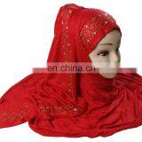 2017 Stole For Casual Party Wear / Fashionable Embroidery Scarves Designs Headscarf / Stretchable Hijab Dupatta thumbnail-2