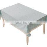 Japanese Style Simple Rectangle White Spots and Checker Handmade Design Tablecloth thumbnail-1