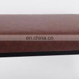 Customized Popular Luxury Brown PVC Leather Luxury Shoe Rack Rectangle Beach Seating With Metal Frame thumbnail-6