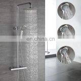 Luxury Thermostiatic Mixer Faucet Brass Diverter Adjustable Height Shower Bar With Rain Shower Head and Hand Shower thumbnail-4