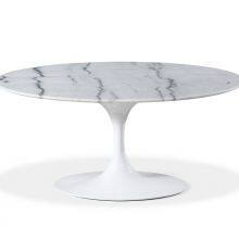Mid Century White Marble Tulip Side Oval Coffee Table Saarinen Table Reproduction