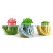 cartoon children kids snails shape multiple colour black large small decorative ceramic pot artificial plants