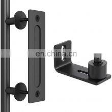 Matte Black Steel Sliding Barn Door Handle With Flush Back Conseal Plate